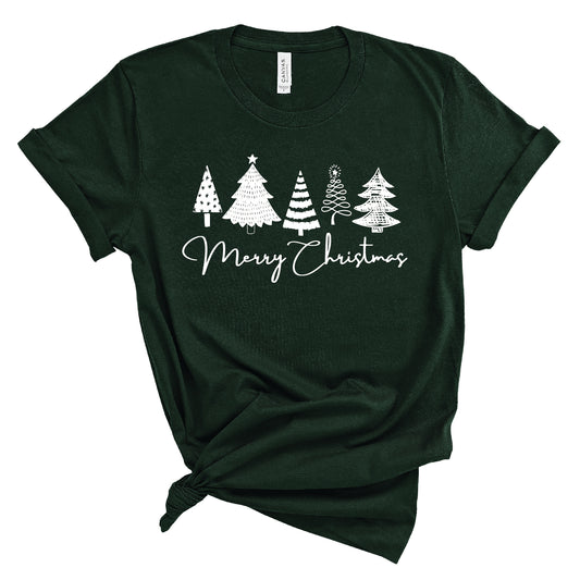 Merry Christmas Shirt-Emerald Trees